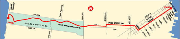 Bay to Breakers Race Map